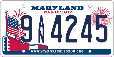 MD license plate 9AN4245