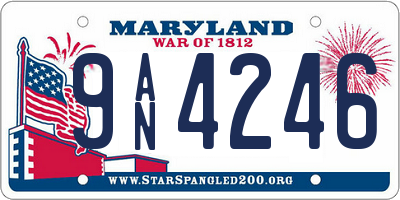 MD license plate 9AN4246