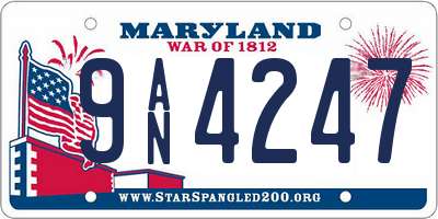 MD license plate 9AN4247