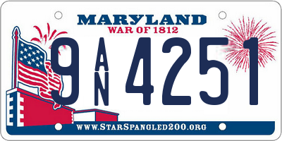 MD license plate 9AN4251