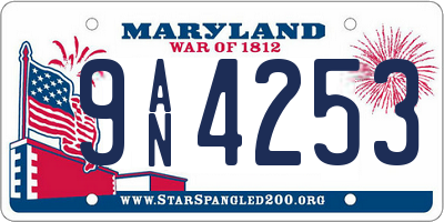 MD license plate 9AN4253