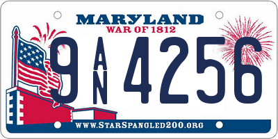 MD license plate 9AN4256