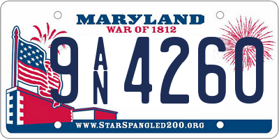 MD license plate 9AN4260