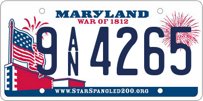 MD license plate 9AN4265