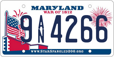 MD license plate 9AN4266