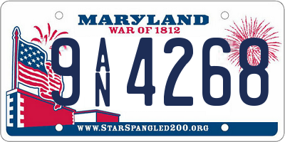 MD license plate 9AN4268