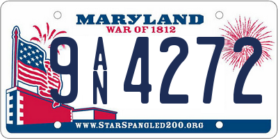 MD license plate 9AN4272