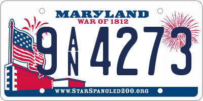 MD license plate 9AN4273