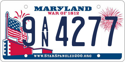 MD license plate 9AN4277