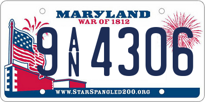 MD license plate 9AN4306