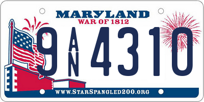 MD license plate 9AN4310