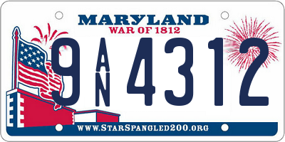 MD license plate 9AN4312