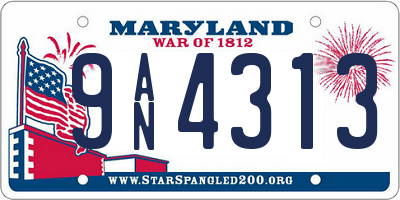 MD license plate 9AN4313