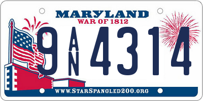 MD license plate 9AN4314