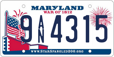 MD license plate 9AN4315