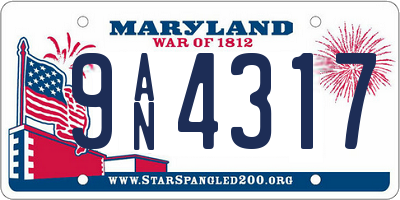 MD license plate 9AN4317
