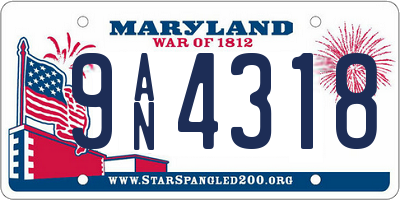 MD license plate 9AN4318