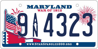 MD license plate 9AN4323