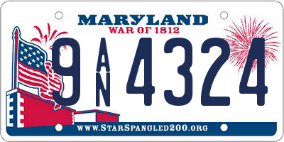 MD license plate 9AN4324