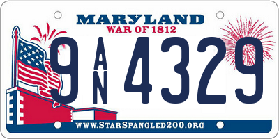 MD license plate 9AN4329