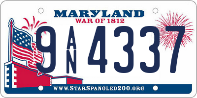 MD license plate 9AN4337
