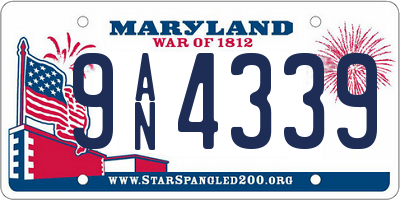 MD license plate 9AN4339