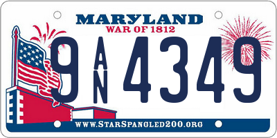 MD license plate 9AN4349