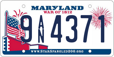 MD license plate 9AN4371