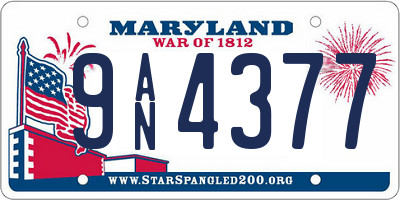MD license plate 9AN4377