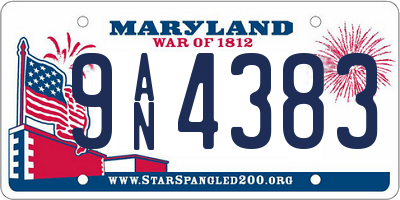 MD license plate 9AN4383