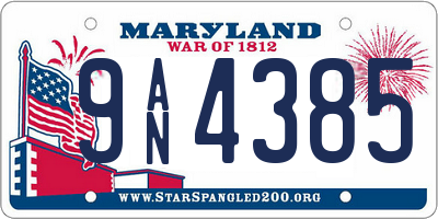 MD license plate 9AN4385