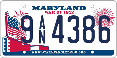 MD license plate 9AN4386
