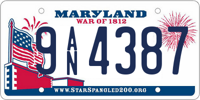 MD license plate 9AN4387