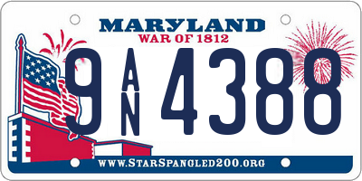 MD license plate 9AN4388