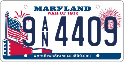 MD license plate 9AN4409