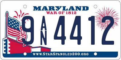 MD license plate 9AN4412