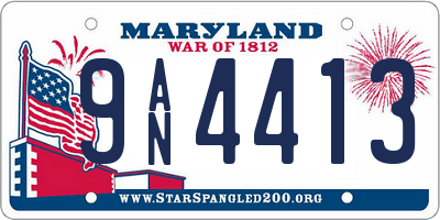 MD license plate 9AN4413