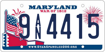 MD license plate 9AN4415