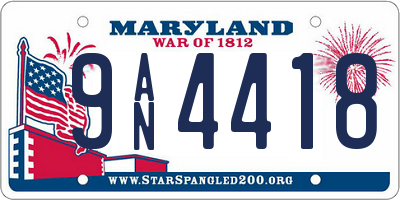 MD license plate 9AN4418