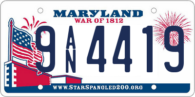 MD license plate 9AN4419