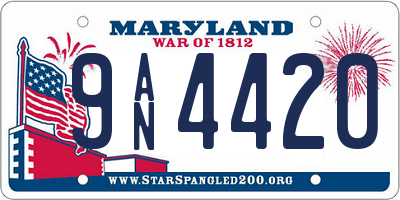 MD license plate 9AN4420