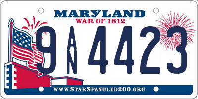 MD license plate 9AN4423