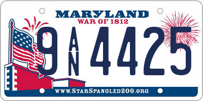 MD license plate 9AN4425