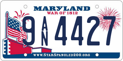 MD license plate 9AN4427