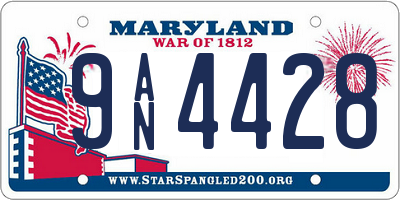 MD license plate 9AN4428
