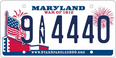 MD license plate 9AN4440