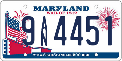 MD license plate 9AN4451