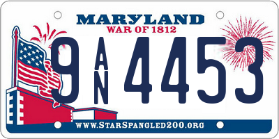 MD license plate 9AN4453
