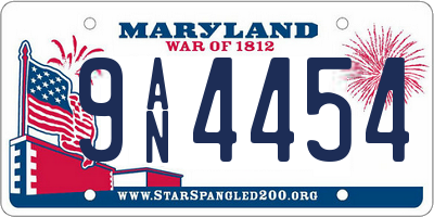MD license plate 9AN4454
