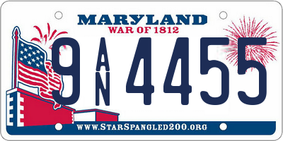 MD license plate 9AN4455